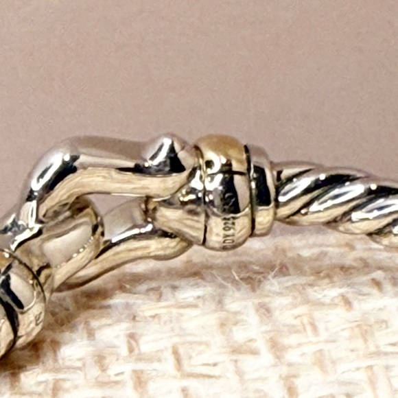 David Yurman Two-Tone Petite Diamond Buckle Ring size 8 1/2 - Picture 6 of 10